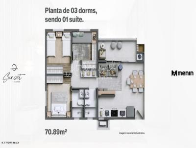 Apartamento para Venda, em Mar�lia, bairro Condom�nio Edif�cio Sunset Ecopark, 3 dormit�rios, 2 banheiros, 1 su�te