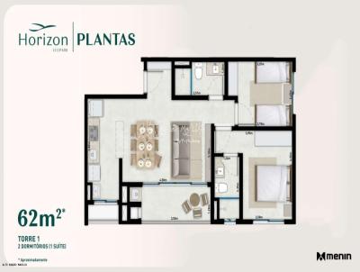 Apartamento para Venda, em Mar�lia, bairro Condom�nio Horizon EcoPark, 2 dormit�rios, 2 banheiros, 1 su�te, 2 vagas