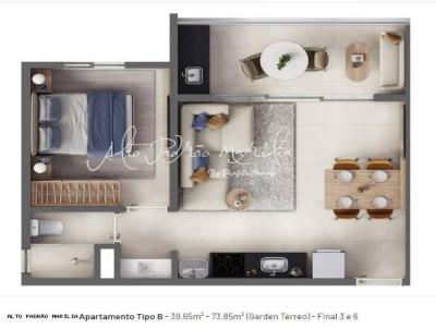 Apartamento para Venda, em Mar�lia, bairro Condom�nio Edif�cio Urban Esmeraldas, 1 dormit�rio, 1 banheiro, 1 vaga